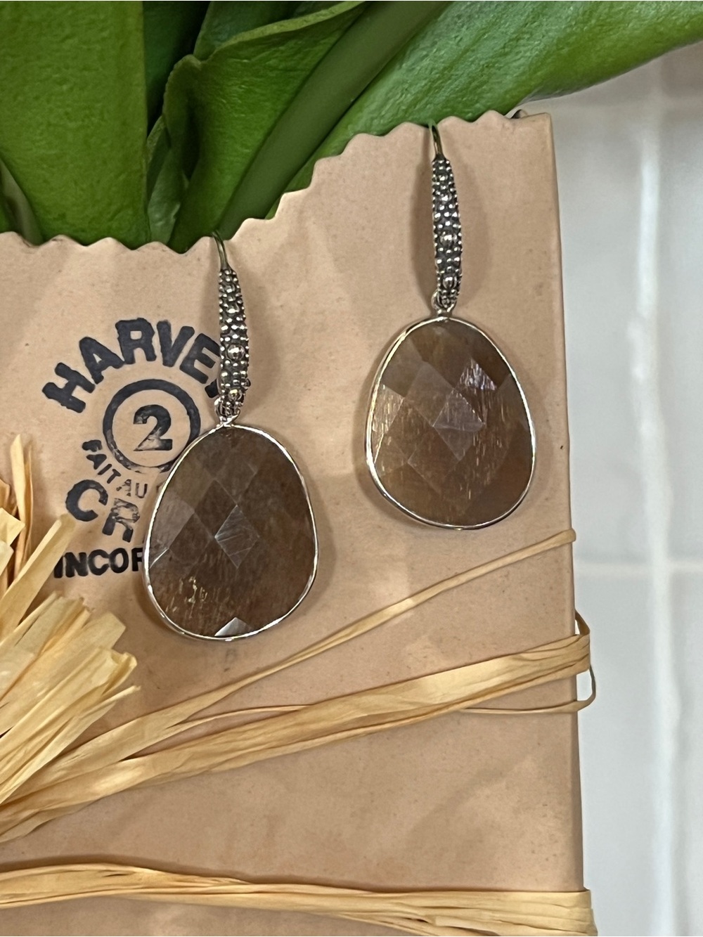 Michael Dawkins Stetling Faceted Drop Earrings wi